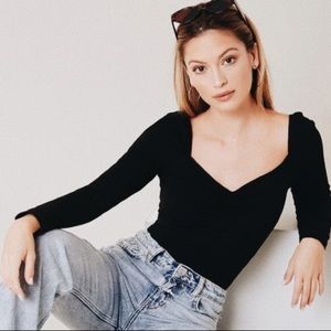 SHEIN Sweetheart Neck Ruched Detail Bodysuit